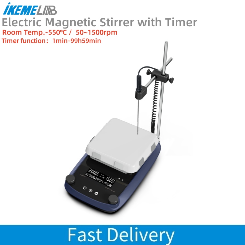 Magnetic Stirrer Hotplate - IKEME LCD-Digitalanzeige Magnetrührer mit Timer, Glaskeramik-Heizplattenmischer